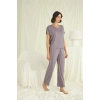 MARSiLYAN-  Kısa Kollu V Yakalı Dantelli Pijama Takımı