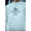 MARSiLYAN- Kışlık Bisiklet Yaka Ön Ve Arka Baskılı SweatShirt - Beyaz