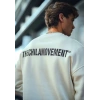 MARSiLYAN- Kışlık Bisiklet Yaka Oversize Baskılı SweatShirt - Beyaz
