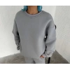 MARSiLYAN- Kışlık Bisiklet Yaka Üç İplik Basic SweatShirt - Gri