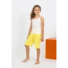 MARSiLYAN- Kız Çocuk İp Askılı Şortlu Penye Beyaz Pijama Takım