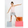 MARSiLYAN- Kız Çocuk İp Askılı Şortlu Penye Pembe Pijama Takım