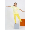 MARSiLYAN- Kız Çocuk Kısa Kol Sarı Penye Pijama Takım