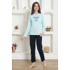 MARSiLYAN- Kız Çocuk Penye Pijama Takım Su Yeşili