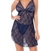 MARSiLYAN-  Lacivert Tül Mini Kadın Fantezi Gecelik