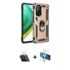MARSİLYAN™- Mi 10T Pro Kılıf Ahenk Klasik Koleksiyonu - Siyah 3D Antistatik Cam Ekran Koruyucu + Kamera Lens Koruma Cam - SF