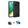 MARSİLYAN™- Mi 10T Pro Kılıf Ahenk Klasik Koleksiyonu - Siyah 3D Antistatik Cam Ekran Koruyucu + Kamera Lens Koruma Cam - SF