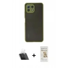 MARSİLYAN™- Mİ 11 Lite Kılıf Ahenk Çizgi Serisi - Siyah Mat Seramik Nano Ekran Koruyucu + Kamera Lens Koruma Cam - SF