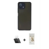 MARSİLYAN™- Mİ 11 Lite Kılıf Ahenk Çizgi Serisi - Siyah Mat Seramik Nano Ekran Koruyucu + Kamera Lens Koruma Cam - SF