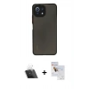 MARSİLYAN™- Mİ 11 Lite Kılıf Ahenk Çizgi Serisi - Siyah Seramik Nano Ekran Koruyucu + Kamera Lens Koruma Cam - SF