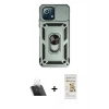 MARSİLYAN™- Mİ 11 Lite Kılıf Ahenk Klasik - Siyah Mat Seramik Nano Ekran Koruyucu + Kamera Lens Koruma Cam - SF
