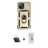 MARSİLYAN™- Mİ 11 Lite Kılıf Ahenk Klasik - Siyah Mat Seramik Nano Ekran Koruyucu + Kamera Lens Koruma Cam - SF