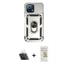 MARSİLYAN™- Mİ 11 Lite Kılıf Ahenk Klasik - Siyah Mat Seramik Nano Ekran Koruyucu + Kamera Lens Koruma Cam - SF