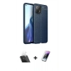 MARSİLYAN™- Mİ 11 Lite Kılıf Doruk Klasik Özel Seri - Şeffaf Pasifik Cam Ekran Koruyucu + Kamera Lens Koruma Cam - SF