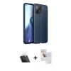 MARSİLYAN™- Mİ 11 Lite Kılıf Doruk Klasik Özel Seri - Siyah Seramik Nano Ekran Koruyucu + Kamera Lens Koruma Cam - SF