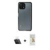 MARSİLYAN™- Mİ 11 Lite Kılıf Nova Asil Özel Seri - Siyah Mat Seramik Nano Ekran Koruyucu + Kamera Lens Koruma Cam - SF