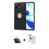 MARSİLYAN™- Mİ 11 Lite Kılıf Yankı Form Prime - Siyah Seramik Nano Ekran Koruyucu + Şeffaf Kamera Lens Koruma Cam