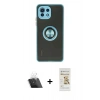 MARSİLYAN™- Mİ 11 Lite Kılıf Yörünge Çizgi - Siyah Mat Seramik Nano Ekran Koruyucu + Kamera Lens Koruma Cam - SF