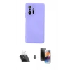 MARSİLYAN™- Mi 11T Pro Kılıf Ahenk Serisi - Siyah 3D Antistatik Mat Seramik Nano Ekran Koruyucu + Kamera Lens Koruma Cam - SF