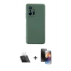 MARSİLYAN™- Mi 11T Pro Kılıf Ahenk Serisi - Siyah 3D Antistatik Mat Seramik Nano Ekran Koruyucu + Kamera Lens Koruma Cam - SF