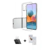 MARSİLYAN™- Mi 11T Pro Kılıf Zirve Doku - Siyah Seramik Nano Ekran Koruyucu + Kamera Lens Koruma Cam - SF