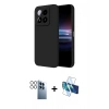 MARSİLYAN™- Mi 14T Pro Kılıf Ahenk Serisi - Siyah 3D Antistatik Seramik Nano Ekran Koruyucu + PVD Metal Kamera Lens - SH