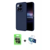 MARSİLYAN™- Mi 14T Pro Kılıf Ahenk Serisi - Siyah 3D Antistatik Seramik Nano Ekran Koruyucu + Raze Metal Kamera Lens - SH