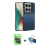 MARSİLYAN™- Mi 14T Pro Kılıf Doruk Serisi - Siyah 3D Antistatik Seramik Nano Ekran Koruyucu + Raze Metal Kamera Lens - SH