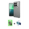 MARSİLYAN™- Mi 14T Pro Kılıf Eksen Form Prime - Siyah 3D Antistatik Seramik Nano Ekran Koruyucu + Raze Metal Kamera Lens - GS