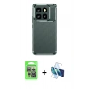 MARSİLYAN™- Mi 14T Pro Kılıf Eksen Form Prime - Siyah 3D Antistatik Seramik Nano Ekran Koruyucu + Raze Metal Kamera Lens - GS