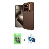 MARSİLYAN™- Mi 14T Pro Kılıf Eksen Form Prime - Siyah 3D Antistatik Seramik Nano Ekran Koruyucu + Raze Metal Kamera Lens - GS