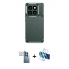 MARSİLYAN™- Mi 14T Pro Kılıf Eksen Form Prime - Siyah 3D Antistatik Seramik Nano Ekran Koruyucu + PVD Metal Kamera Lens - GS