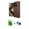 MARSİLYAN™- Mi 14T Pro Kılıf Eksen Form Prime - Siyah 3D Antistatik Seramik Nano Ekran Koruyucu + Raze Metal Kamera Lens - SH