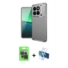 MARSİLYAN™- Mi 14T Pro Kılıf Eksen Form Prime - Siyah 3D Antistatik Seramik Nano Ekran Koruyucu + Raze Metal Kamera Lens - SH