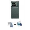 MARSİLYAN™- Mi 14T Pro Kılıf Eksen Form Prime - Siyah 3D Antistatik Seramik Nano Ekran Koruyucu + PVD Metal Kamera Lens - SH