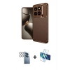 MARSİLYAN™- Mi 14T Pro Kılıf Eksen Form Prime - Siyah 3D Antistatik Seramik Nano Ekran Koruyucu + PVD Metal Kamera Lens - SH