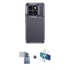 MARSİLYAN™- Mi 14T Pro Kılıf Eksen Form Prime - Siyah 3D Antistatik Seramik Nano Ekran Koruyucu + PVD Metal Kamera Lens - SH