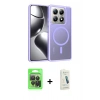 MARSİLYAN™- Mi 14T Pro Kılıf Siluet Minimal Prime - Şeffaf Pasifik Cam Ekran Koruyucu + Raze Metal Kamera Lens - SH