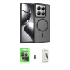 MARSİLYAN™- Mi 14T Pro Kılıf Siluet Minimal Prime - Şeffaf Pasifik Cam Ekran Koruyucu + Raze Metal Kamera Lens - SH