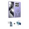 MARSİLYAN™- Mi 14T Pro Kılıf Siluet Minimal Prime - Siyah 3D Antistatik Cam Ekran Koruyucu + PVD Metal Kamera Lens - GS