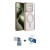 MARSİLYAN™- Mi 14T Pro Kılıf Zirve Doku Prime - Siyah 3D Antistatik Seramik Nano Ekran Koruyucu + PVD Metal Kamera Lens - SH