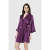 MARSiLYAN-  Mor Kısa Saten Sabahlık