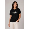 MARSiLYAN- Müzik Temalı Baskılı Tişört Bisiklet Yaka Kısa Kol T-Shirt - Siyah