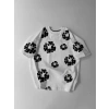 MARSiLYAN- Ön Ve Arka Baskılı Oversize Bisiklet Yaka T-shirt- Beyaz