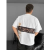 MARSiLYAN- Ön Ve Arka Baskılı Oversize Bisiklet Yaka T-shirt - Beyaz