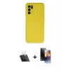 MARSİLYAN™- Oppo A16 Kılıf Ahenk Serisi - Siyah 3D Antistatik Mat Seramik Nano Ekran Koruyucu + Kamera Lens Koruma Cam - SF