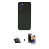 MARSİLYAN™- Oppo A16 Kılıf Ahenk Serisi - Siyah 3D Antistatik Mat Seramik Nano Ekran Koruyucu + Kamera Lens Koruma Cam - SF