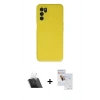 MARSİLYAN™- Oppo A16 Kılıf Ahenk Serisi - Siyah Seramik Nano Ekran Koruyucu + Kamera Lens Koruma Cam - SF