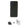 MARSİLYAN™- Oppo A16 Kılıf Ahenk Serisi - Siyah Seramik Nano Ekran Koruyucu + Kamera Lens Koruma Cam - SF