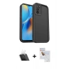 MARSİLYAN™- Oppo A16 Kılıf Yankı Yansıma Özel Seri - Siyah Seramik Nano Ekran Koruyucu + Kamera Lens Koruma Cam - SF